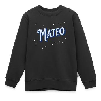 Mateo Namen personalisiert - Kinder Premium Organic Sweatshirt - Schwarz - Vorne - AI Model Kid Female (0cm)