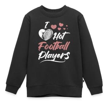 I Hot football players - Kinder Premium Organic Sweatshirt - Schwarz - Vorne - AI Model Kid Female (0cm)