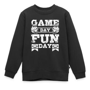 Game day fun day american football - Kinder Premium Organic Sweatshirt - Schwarz - Vorne - AI Model Kid Female (0cm)