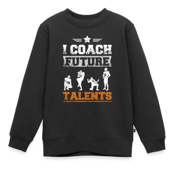 I coach future talents american football - Kinder Premium Organic Sweatshirt - Schwarz - Vorne - AI Model Kid Female (0cm)
