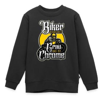 Biker werden nicht grau, das ist Chrom - Kinder Premium Organic Sweatshirt - Schwarz - Vorne - AI Model Kid Female (0cm)