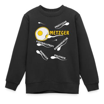 METZGER - Kinder Premium Organic Sweatshirt - Schwarz - Vorne - AI Model Kid Female (0cm)