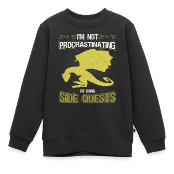 Ich Zögere Nicht, Ich Mache Nebenquests RPG - Kinder Premium Organic Sweatshirt - Schwarz - Vorne - AI Model Kid Female (0cm)