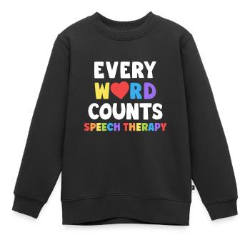 Every Word Counts Speech Therapy Speech Language - Kinder Premium Organic Sweatshirt - Schwarz - Vorne - AI Model Kid Female (0cm)
