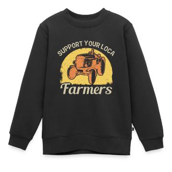 Stützen Sie Lokale Landwirte, Die - Kinder Premium Organic Sweatshirt - Schwarz - Vorne - AI Model Kid Female (0cm)