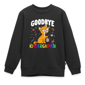 Goodbye Kindergarten Kätzchen Einschulung Schule - Kinder Premium Organic Sweatshirt - Schwarz - Vorne - AI Model Kid Female (0cm)