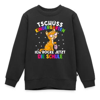 Tschüss Kindergarten ich rocke jetzt die Schule - Kinder Premium Organic Sweatshirt - Schwarz - Vorne - AI Model Kid Female (0cm)