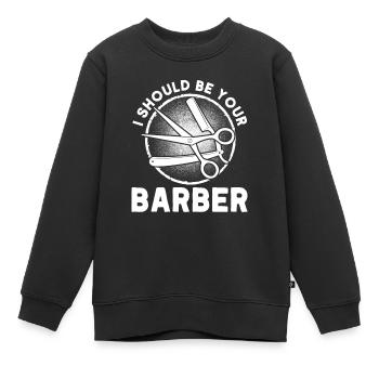 Coiffeur Disant Cadeau Salon de coiffure Coiffeur - Sweat Premium enfant bio - noir - Devant - AI Model Kid Female (0cm)