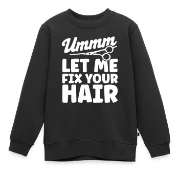 Coiffeur Disant Cadeau Salon de coiffure Coiffeur - Sweat Premium enfant bio - noir - Devant - AI Model Kid Female (0cm)