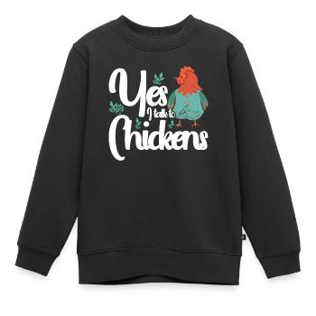 Poulet Coq Poulet Agriculteur Poule Volaille Coq - Sweat Premium enfant bio - noir - Devant - AI Model Kid Female (0cm)