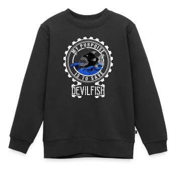 Teufelsfisch Teufelsbarsch - Kinder Premium Organic Sweatshirt - Schwarz - Vorne - AI Model Kid Female (0cm)