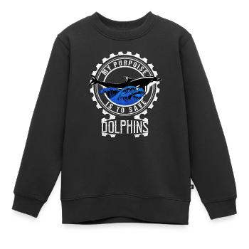 Dauphin Dauphins - Sweat Premium enfant bio - noir - Devant - AI Model Kid Female (0cm)