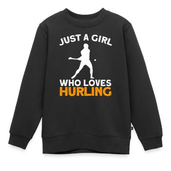 Schleudern Hurling - Kinder Premium Organic Sweatshirt - Schwarz - Vorne - AI Model Kid Female (0cm)