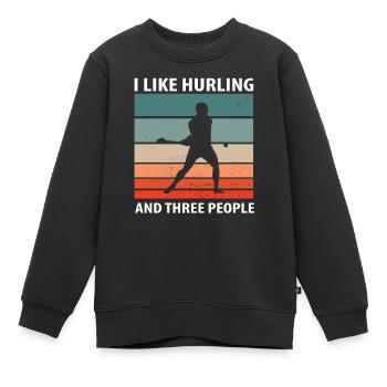 Schleudern Hurling - Kinder Premium Organic Sweatshirt - Schwarz - Vorne - AI Model Kid Female (0cm)