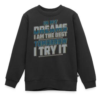 DANS MES RÊVES, JE SUIS LE MEILLEUR - Sweat Premium enfant bio - noir - Devant - AI Model Kid Female (0cm)