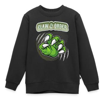 Klaue, Dinosaurier Kralle lustiger Spruch, Pun - Kinder Premium Organic Sweatshirt - Schwarz - Vorne - AI Model Kid Female (0cm)