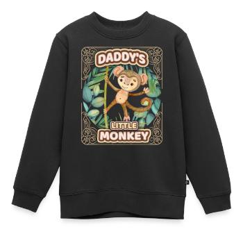 Cute monkey funny saying kids, Daddy's monkey - Kids Premium Organic Sweatshirt - black - Front - AI Model Kid Female (0cm)