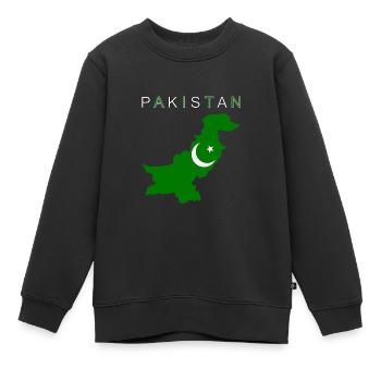 Pakistan Map Flag - Kids Premium Organic Sweatshirt - black - Front - AI Model Kid Female (0cm)
