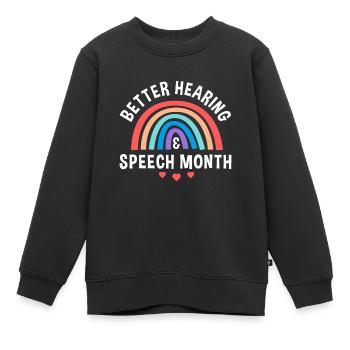 Better Hearing & Speech Month SLP Speech Therapist - Kinder Premium Organic Sweatshirt - Schwarz - Vorne - AI Model Kid Female (0cm)
