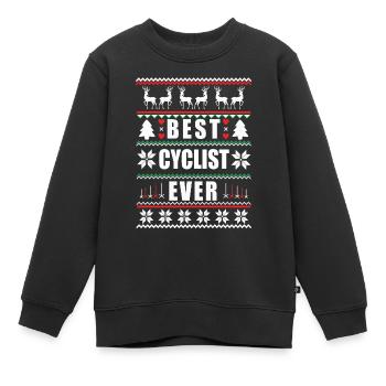 Funny Ugly Christmas Best Cyclist Ever - Kinder Premium Organic Sweatshirt - Schwarz - Vorne - AI Model Kid Female (0cm)