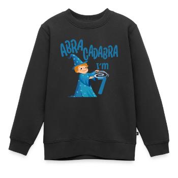 Magicien Anniversaire Garçon 7 ans Im 7 ans Cadeau - Sweat Premium enfant bio - noir - Devant - AI Model Kid Female (0cm)