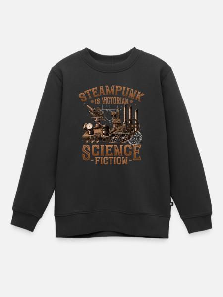 Steampunk est une science-fiction victorienne - Sweat Premium enfant bio - noir