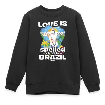 Brasilien - Kinder Premium Organic Sweatshirt - Schwarz - Vorne - AI Model Kid Female (0cm)