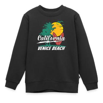 70er 80er In Der Kalifornischen Stadt Venice Beach - Kinder Premium Organic Sweatshirt - Schwarz - Vorne - AI Model Kid Female (0cm)