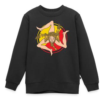 Sicily flag Sicily Palermo Italy - Kids Premium Organic Sweatshirt - black - Front - AI Model Kid Female (0cm)