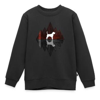 Beagle Abstrakt - Geometrie Hundeliebhaber Dog - Kinder Premium Organic Sweatshirt - Schwarz - Vorne - AI Model Kid Female (0cm)