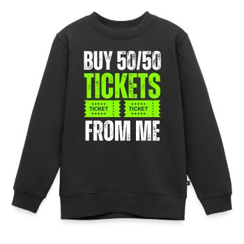 Kaufen Sie 5050 Tickets von mir - Kinder Premium Organic Sweatshirt - Schwarz - Vorne - AI Model Kid Female (0cm)