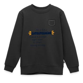 futur entrepreneur - Sweat Premium enfant bio - noir - Devant - AI Model Kid Female (0cm)