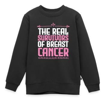 Survivants du cancer du sein - Sweat Premium enfant bio - noir - Devant - AI Model Kid Female (0cm)