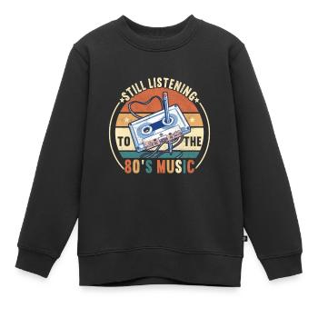 Fête des années 90, 90 années 90 - Sweat Premium enfant bio - noir - Devant - AI Model Kid Female (0cm)