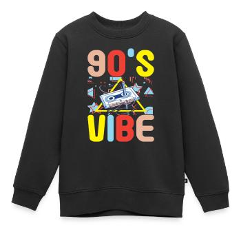 Fête des années 90, 90 années 90 - Sweat Premium enfant bio - noir - Devant - AI Model Kid Female (0cm)