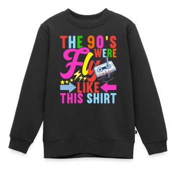 Fête des années 90, 90 années 90 - Sweat Premium enfant bio - noir - Devant - AI Model Kid Female (0cm)