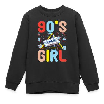 Fête des années 90, 90 années 90 - Sweat Premium enfant bio - noir - Devant - AI Model Kid Female (0cm)