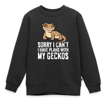 Ich kann leider nicht, ich habe Pläne mit meinen - Kinder Premium Organic Sweatshirt - Schwarz - Vorne - AI Model Kid Female (0cm)