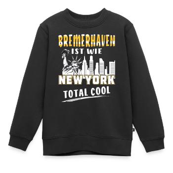BREMERHAVEN EST COMME NEW YORK - Sweat Premium enfant bio - noir - Devant - AI Model Kid Female (0cm)