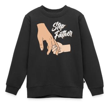 Beau-père Beau-père Fête des pères Beau-père - Sweat Premium enfant bio - noir - Devant - AI Model Kid Female (0cm)