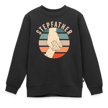 Beau-père Fête des pères Beau-père Beau-père - Sweat Premium enfant bio - noir - Devant - AI Model Kid Female (0cm)
