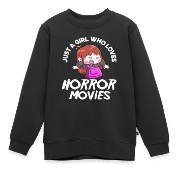 Film Girl Films d’horreur - Sweat Premium enfant bio - noir - Devant - AI Model Kid Female (0cm)