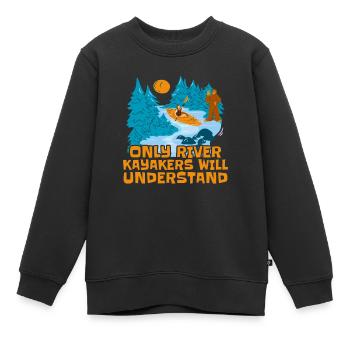 Kayak de rivière kayak - Sweat Premium enfant bio - noir - Devant - AI Model Kid Female (0cm)