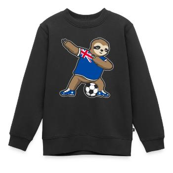 Fußballfan Faultier Fußball Australien - Kinder Premium Organic Sweatshirt - Schwarz - Vorne - AI Model Kid Female (0cm)
