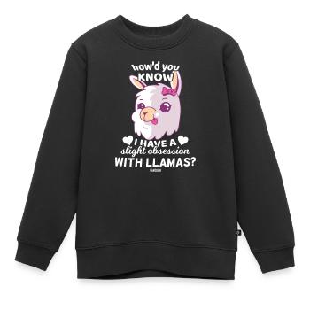 Alpaka Kuscheltier Mädchen Kinder - Kinder Premium Organic Sweatshirt - Schwarz - Vorne - AI Model Kid Female (0cm)