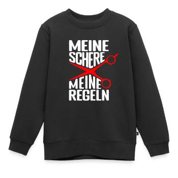 Meine Schere - Meine Regeln Friseur Salon Friseuri - Kinder Premium Organic Sweatshirt - Schwarz - Vorne - AI Model Kid Female (0cm)