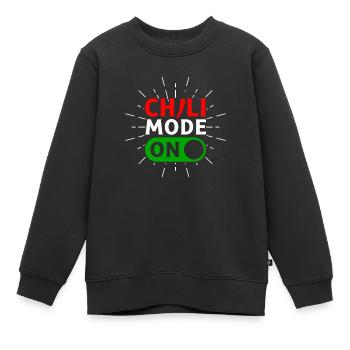 Chili-Modus auf Habanero-Chili-Liebhaber - Kinder Premium Organic Sweatshirt - Schwarz - Vorne - AI Model Kid Female (0cm)