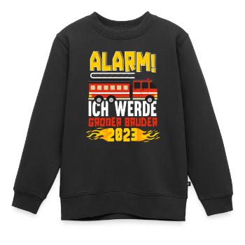 Alarm Ich Werde Großer Bruder 2023 - Kinder Premium Organic Sweatshirt - Schwarz - Vorne - AI Model Kid Female (0cm)