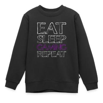 Eating Sleep Gambling - Kids Premium Organic Sweatshirt - black - Front - AI Model Kid Female (0cm)