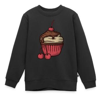 Cupcake - Sweat Premium enfant bio - noir - Devant - AI Model Kid Female (0cm)